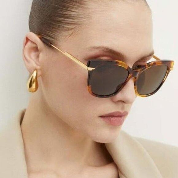 NEW BOTTEGA VENETA BV1296SA 002 SUNGLASSES WOMEN HAVANA BROWN CAT EYE EYEWEAR main image 4